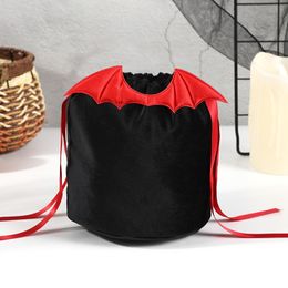 Easter Halloween Candy Baskets Gift Bag Velvet Bat Bag Kids Candy Bag Halloween Decoration Storage Baskets Cute Biscuits Snack Baking Packaging Bags