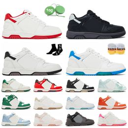 Low Top Out Of Office Designer Casual Shoes Women Mens Luxury OOO Calf Leather Offs For Walking Black Mint White Light Blue Pink Loafers Trainers Platform Sneakers