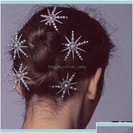 Headbands Hair Jewelryfashion Bridal Rhinestone Star Pearl Pins Aessories For Women Crystal Clips Barrettes Hairgrip Jewelry Drop Deli Dhj4X
