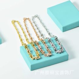 Designer's Seiko Edition Brand Diamond U-shaped Necklace for Women Steel Print Micro Ins Fashion Temperament Gradual Horseshoe Collar Chain