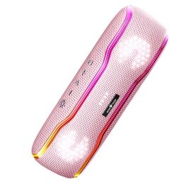 Microphones Wisetiger IPX7 Portable Bluetooth S er 25W Stereo Waterproof Outdoor Wireless Sound Box Colorful Lighting Pink Green For Part 230816