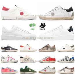 Classic Black And Whit Gold Sneaker Casual Shoes Mens Womens 2023 New Goode Hi Stars Super Dirty Shoe Designer Genuine Leather Suede Leopard Pink Blue Grey Trainers
