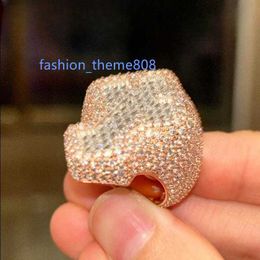 Designer Jewellery New Design Cross Pinky Jewellery Top Quality Men Sier Iced Out D-vvs1 Diamond Moissanite Hip Hop Ring