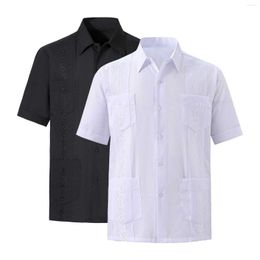 Men's T Shirts Fashion Spring/summer Casual Short Sleeved Printed Lapel Solid Men With Designs Pockets Formal