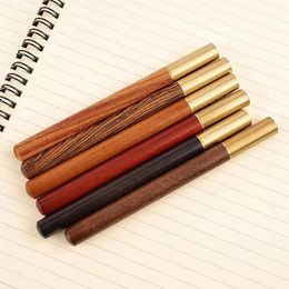 Ballpoint Pens Vintage Wood Body Ballpoint Pen Brass Ball Roller Pen Metal Cap Ball Pen Stationery School Business Gifts Supplies Drop 230816