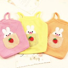 Dog Apparel Clothes Spring And Summer Thin Vest Pet Clothing Cartoon Embroidered Suspenders Woman