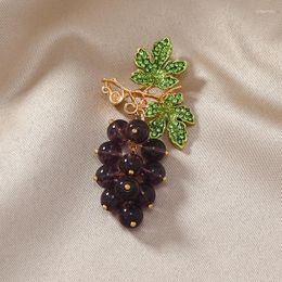 Brooches Muylinda Fruit Grapes Brooch Pin Set Glasses Paerls For Women Luxury Jewellery Dress Accessory Rhinestone Material