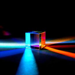 Prisms Dichroic Glass Cube Prism12.7mm Optical Colour Prisms Laser Cube for Decorating Birthday Gift Rainbow Glass Beam Combiner 230816
