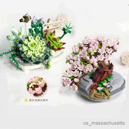 Blocks LOZ Flower DIY Decoration Block Diamond Model Building Blocks Toys Christmas Quiz Gift Toys for Children Potted Plants Blocks R230817