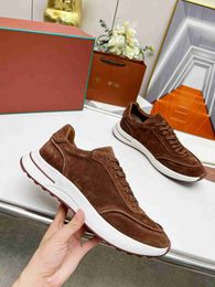 Luxury design Mens dress shoes lace-up Walk sneakers nubuck leather men runner Mocassin shoe Plus size 45 46 Hombre