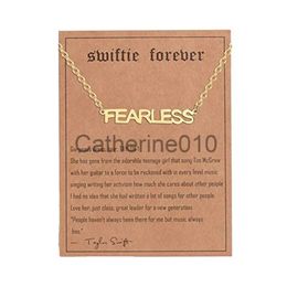 Pendant Necklaces Fashion Inspired Pendant Necklace for Women Floklore Evermore Red ERAS FEARLESS 1989 Rep Choker Jewellery Letter Chain Custom Gift J230817