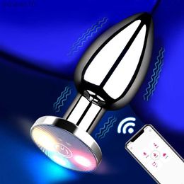 Anal Toys Bluetooth APP Anal Butt Plug Vibrator For Women Metal Vibrating Butt Plug Prostate Massager Anal Sex Toys For Men Gay Adult 18 HKD230816