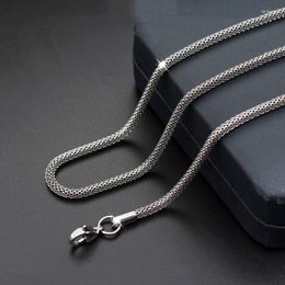 Chains 2mm 3.2mm Jewelry Stainless Steel Mesh Chain Necklace For Womens Silver Color Tone Steampunk Men 50cm 55cm