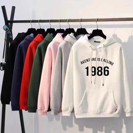 Men's Hoodies 2023 Spring Autumn Men&Women Thick Fabric Solid Basic Sweatshirts Quality Jogger Printing Texture Pullovers