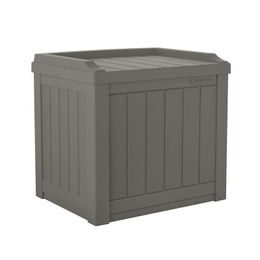 Other Cat Supplies Gallon Outdoor Resin Wicker Deck Storage Box with Seat Stoney Grey 230816