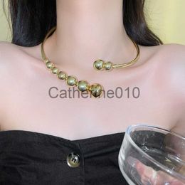Pendant Necklaces Advanced Simple Temperament Fashion Retro Round Bead Collarbone Chain Necklace For Women Korean Fashion Necklaces Jewellery Gifts J230817