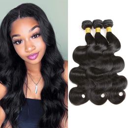 Body Wave Human Hair Bundles 3 Pieces Natural Black Women Cheap Remy Human Hair Extensions 8-30 Inch Weave Human Hiar Bundles