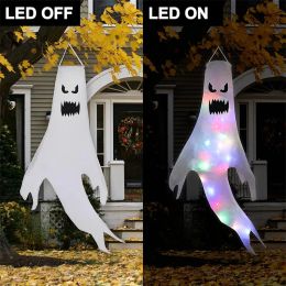 Halloween Ornaments LED Happy Ghost Lights Demon Flashing Party Decoration Horror Hanging Props Festival Glowing For Home Bar Party Dress Up Decor 0817