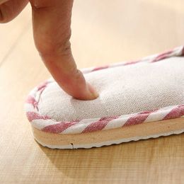 Slipper Indoor Slippers Seasons Striped Cotton Slippers Couples Absorbing Sweat Soft Bottom Home Wood Floor Sandals