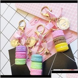 Keychains Lanyards Aessories Aron Cake Chain Fashion Cute Keychain Bag Charm Car Key Ring Party Gift Jewellery For Women Men 1142 Q2 D Dhdak