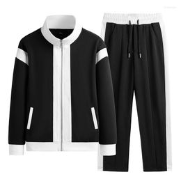 Men's Tracksuits 2023 Mens Cardigan Jackets Pants Casual Sportwear Sets Fashion Patchwork Sport Suit Tracksuit Men Spring Stand Collar