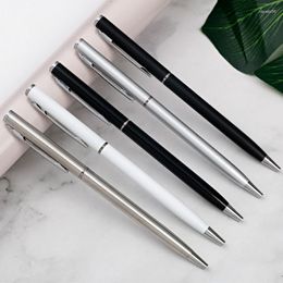 Flat Metal Ballpoint Pens For Writing Student Teacher Stationery School Supplies Office Accessories Simple Ball Point Pen