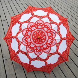 Vintage Bridal Parasol Handmade Lace Embroidery Sun Umbrella Elegant Wedding Party Layout Interior Decoration Umbrellas Dancing Cosplay Photo Props JY0884