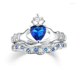 Rings 2022 Fashion Luxury Heart-Shaped Crown Ring Womens Accessories Jewellery Valentines Day Gift Drop Delivery Dh39T