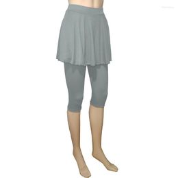 Women's Leggings Solid Color Calf-length Skirt Seamless Women Mid Waist Short Female High Elastic Dance Fitness Pants