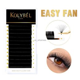 False Eyelashes Kolybel Easy Fanning Lashes Extension Austomatic Flowering Volume Fast Bloom Self-Making Volume Soft Natural Faux Mink Eyelashes HKD230817