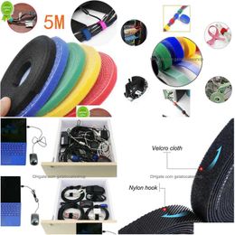 Other Home Appliances 5 Meter/Roll Nylon Ties Power Wire Loop Tape Mtifunction Straps Fastener Reusable Drop Delivery Garden Dh1Uh