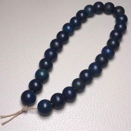 Loose Gemstones 14mm Genuine Weathered Blue Old Agate Round Beads For Jewellery Making Diy String Bracelet Beaded Necklace Charms Accessorie