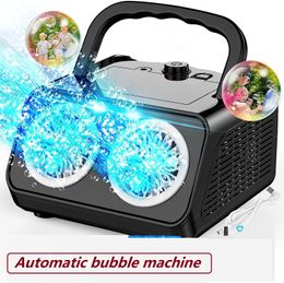 Novelty Games Automatic Bubble Machine Upgrade Blower with 2 Fans 30000 Bubbles Per Minute for Kids Portable Maker 230816