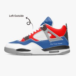 DIY custom basketball shoes mens and womens classic white red and blue interwoven customization trainers outdoor sports 36-46