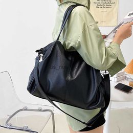 Hobo New Big Black Shoulder Crossbody Bags for Women Large Hobo Shopper Bag Solid Quality Soft Pu Leather Handbag Female Travel Totes HKD230817