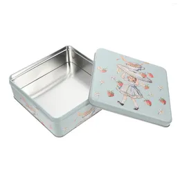 Storage Bottles Biscuit Tin Box Jar Candy Jars Lid Holder Tinplate Iron Container Cupcake Cases