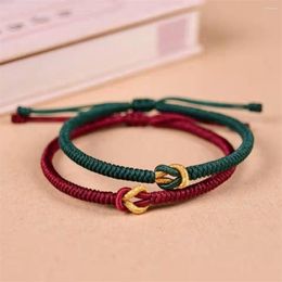 Charm Bracelets Chinese Style Good Luck Bracelet For Women Hand-woven Color-block Hand Rope Couples Accessories