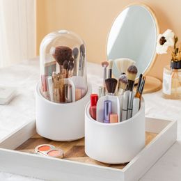 Storage Boxes Bins 360° Rotating Makeup Brush Box Portable Desktop Cosmetic Organizer Lipstick Eyebrow Pencil Eye Shadow Holder 230817