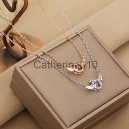 Pendant Necklaces BeatHeart 2023 New Angel Wings Necklace for Women Little Angel Zircon Pendant Stainless Steel Chain Jewellery Gift for Lover J230817