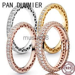 Band Rings New Hot 925 Sterling Silver Exquisite Set Zircon Ring Original Women's Pan Ring Wedding Gift High Quality Fashion Charm Jewellery J230817