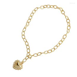 Anklets 18K Gold Authentic 925 Sterling Silver Heart Lace Pattern Twist Rolo Braif Chain Anklet Bracelet Tassel Adjust Jewellery TLS289