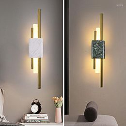 Wall Lamp European Style Luxury El Corridor Staircase Marble Led Warm Sconce Retro Green Living Room Bedroom Decorative Light