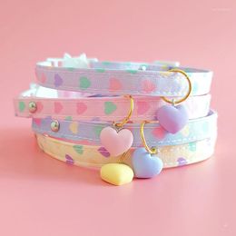 Dog Collars Pet Cat Collar Cute Sweet Heart Printed Adjustable Safety Buckle Decorative Puppy Kitten Neck Jewellery Supplies