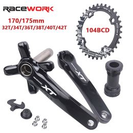 Bike Groupsets RACEWORK XT Hollowtech Mtb Crank Arms For Bicycle Crankset Integrated Candle Pe 2 Crowns Mountain Connecting Rods 104 230816