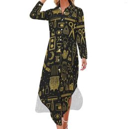 Casual Dresses Witch Magic Dress Spooky Halloween Stylish Sexy V Neck Modern Chiffon Long Sleeve Vestido 3XL 4XL 5XL