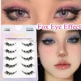 False Eyelashes Asiteo 5 Pairs Winged Manga Lashes Fox Eye Natural Eyelashes Cat Eye 3D Faux Mink Lashes Soft Full Strip Lashes HKD230817