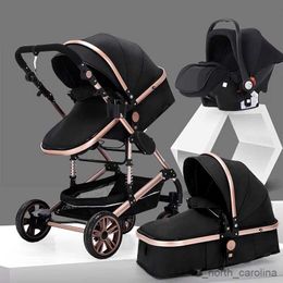 Strollers# Baby Stroller Portable Baby Carriage Fold Pram Aluminium Frame High Landscape Stroller for Newborn Baby trolley car seat R230817