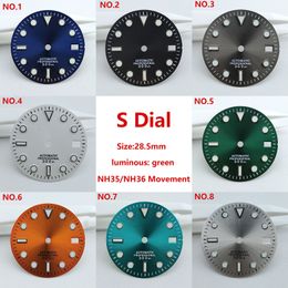 Repair Tools Kits 28.5mm NH35 dial Watch dial S dial Green Luminous dial Suitable for NH35 NH36 movement watch accessories Watch repair tool 230817