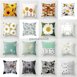 Pillow Case Daisy Flower Series Sofa Creative Cushion Cover Throw Cover Home Decor Party HKD230817