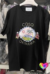 Men's T-Shirts 2023ss Casablanca Okinawa Tee Men Women 1 1 Graphic Casablanca T shirt Casa Tops Crewneck Tennis Club Short Sleeve HKD230817